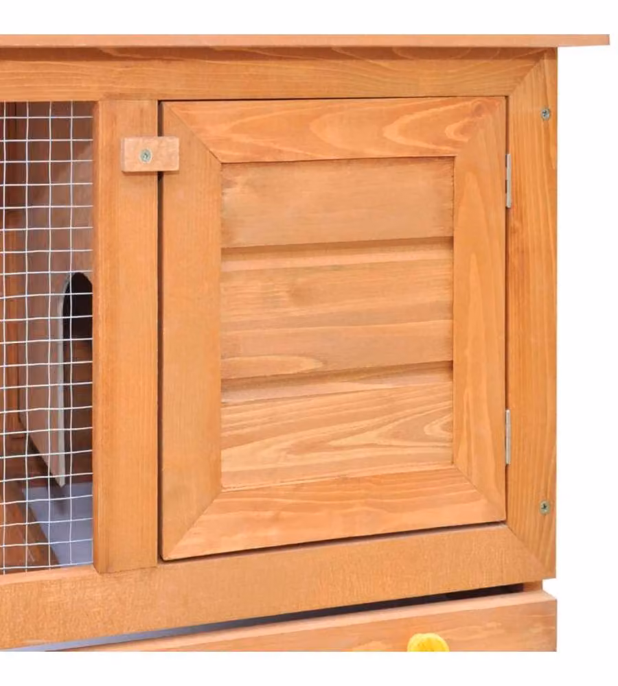 Conigliera all'Aperto Gabbia Piccoli Animali 1 Porta Legno