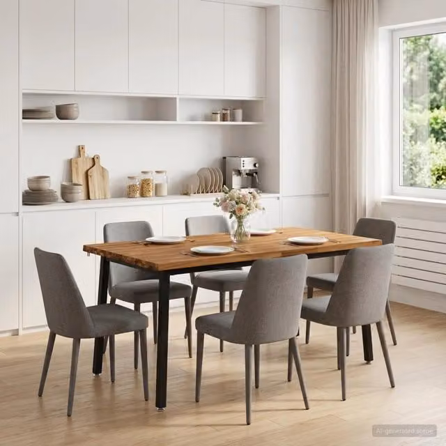 Tavolo da pranzo con bordo vivo 160 x 90 x 75 cm Naturale 3425015