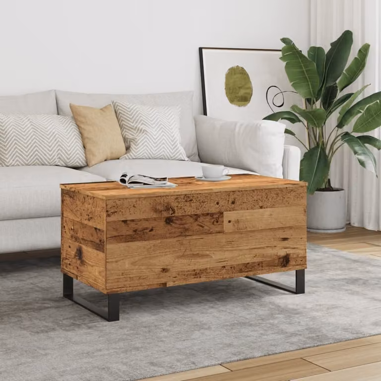 Maison Exclusive - Tavolino effetto legno antico 90x44,5x45 cm Materiale ligneo