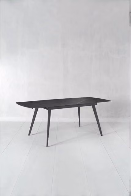Tavolo allungabile Nicolas in ceramica Stones colore nero antracite L/P/H: 90 x 140/200 x 76 cm