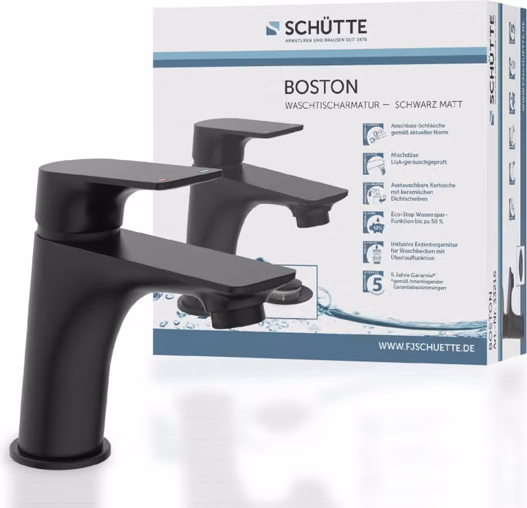 Miscelatore per lavabo SCHÜTTE BOSTON, rubinetto da bagno con scarico a scomparsa lavabo, miscelatore lavabo