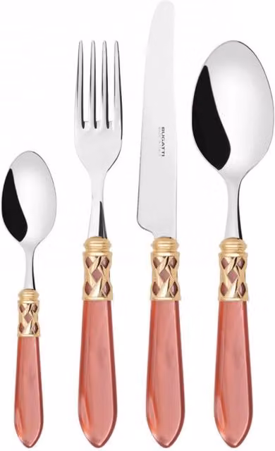 ALADDIN Ghiera Dorata, Posate Set 24 pz, Scatola Gallery, Casa Colore: Rust