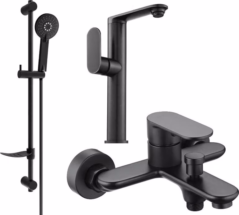 Mexen Milo DF40 set da bagno, nero - 713153DF40-70