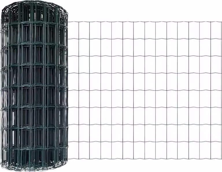 Recinzione Euro di vidaXL con pali, 10 x 0,4 m, acciaio rivestito in PVC, colore verde