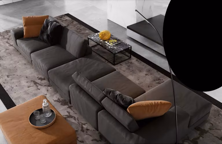 Luxus Ecksofa L-Form Sofa Sofas Modern Wohnzimmer Textil Polster Design Eck