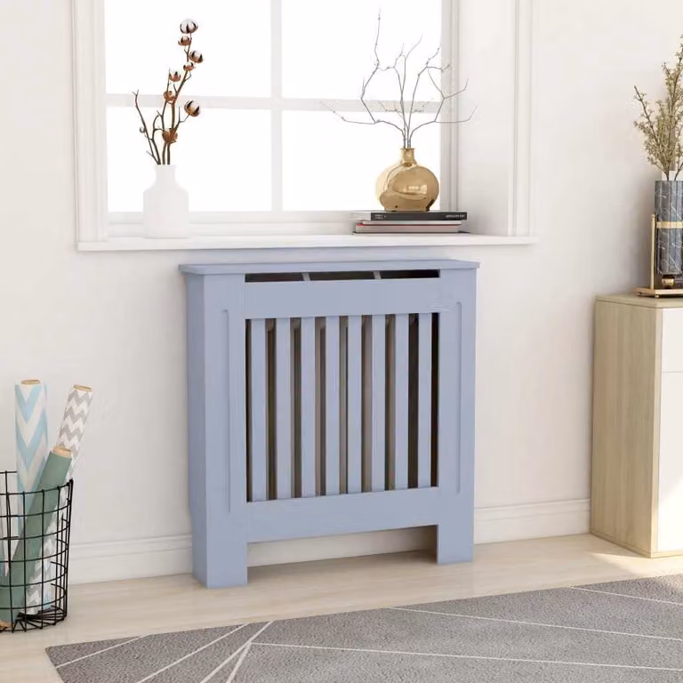 The Living Store Copriradiatore in MDF grigio 78 cm