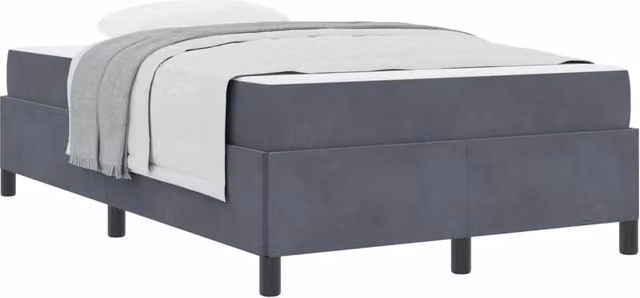 Letto matrimoniale | Letto per adulti | Struttura del letto Grigio scuro 120 x 190 cm Tessuto