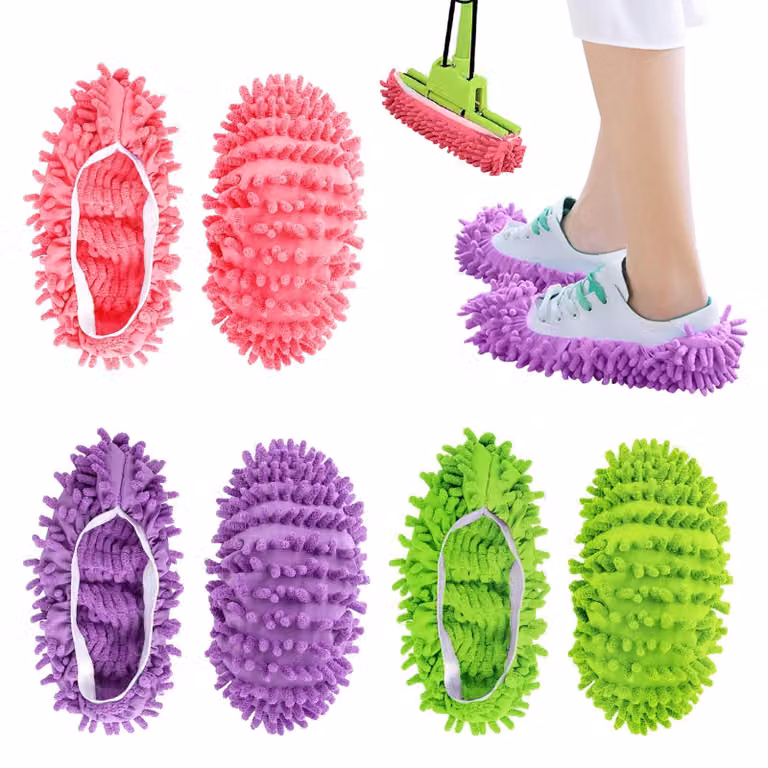 3 paia di copriscarpe in chenille, removibili e lavabili, dimensioni 24x9 cm