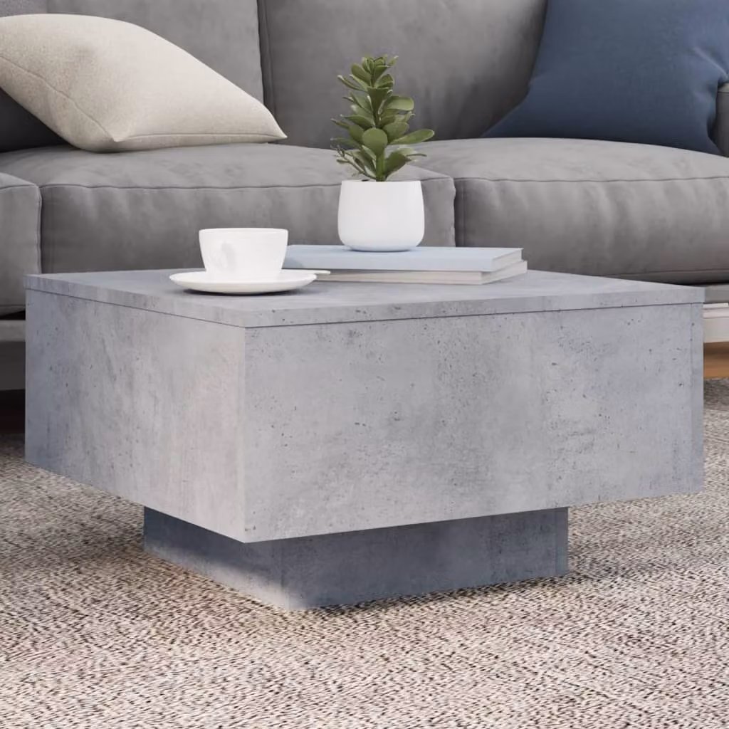 vidaXL Tavolino da Salotto Moderno Quadrato in Legno Grigio, L 55 x P 55 x H 31 cm