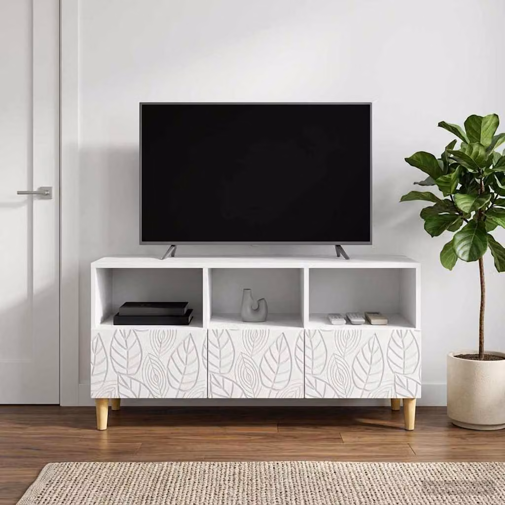 Mobile TV vidaXL in stile vintage bianco, L 102 x P 34,5 x H 50 cm