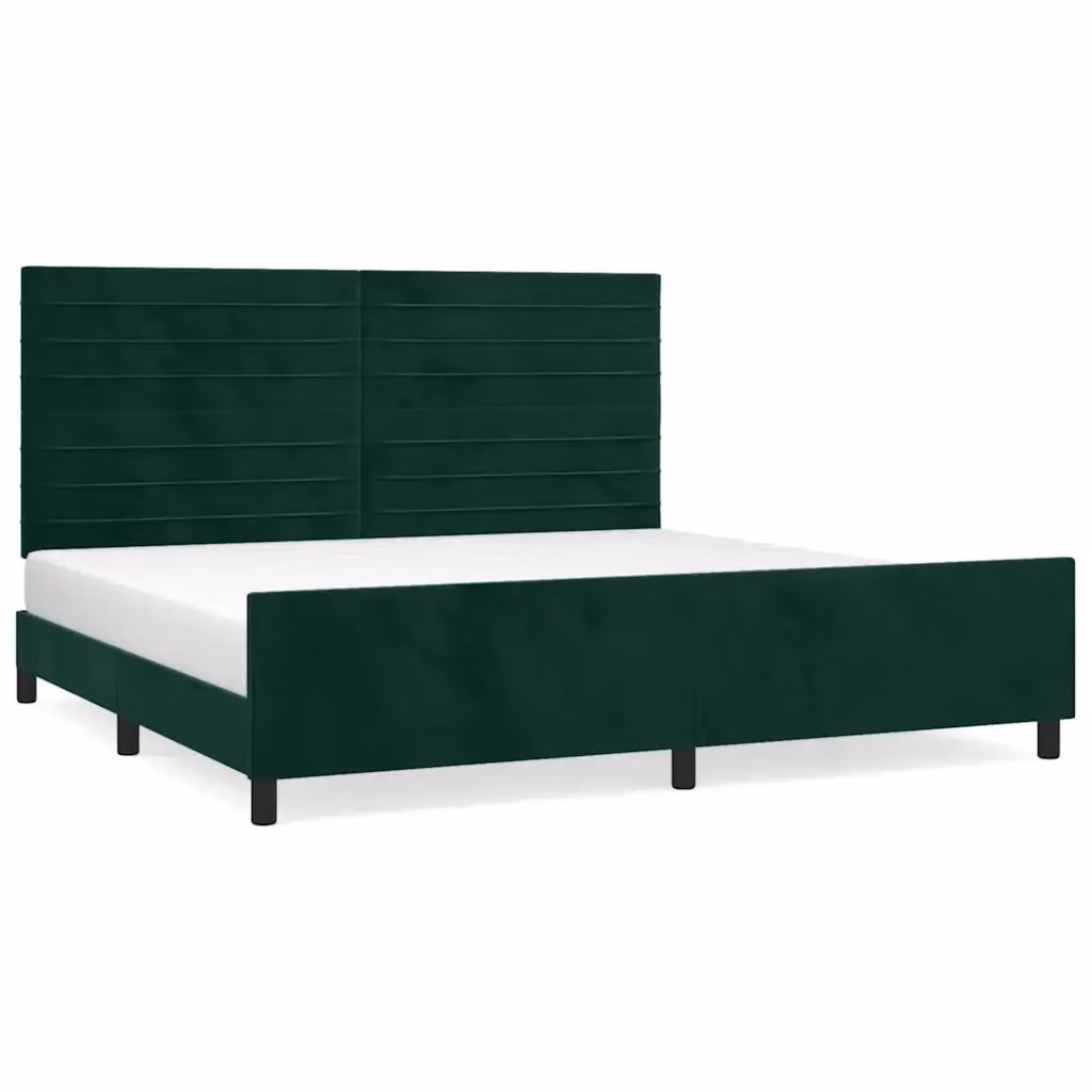 Giroletto vidaXL in Velluto Verde Senape senza Materasso L/P/H: 200 x 200 x 31 cm – 2