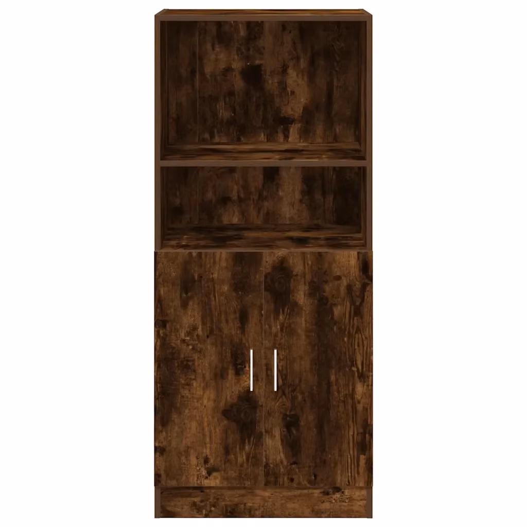 Mobile da cucina moderno con ante a battente e ripiani interni in legno composito marrone L/P/H: 57 x 41,5 x 131,5 cm – 2