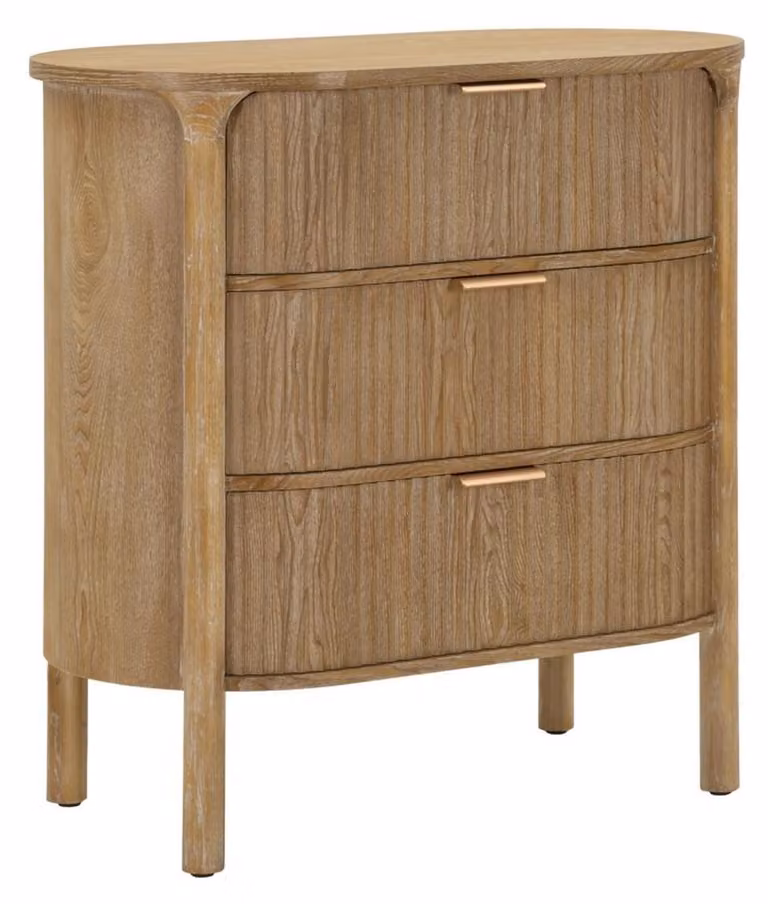 Comò Goteborg con 3 cassetti in legno abete e MDF marrone 80,5x47x82 cm