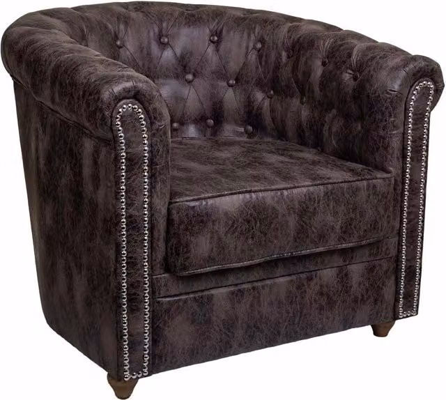 Poltrona imbottita marrone 80x80x48/72h