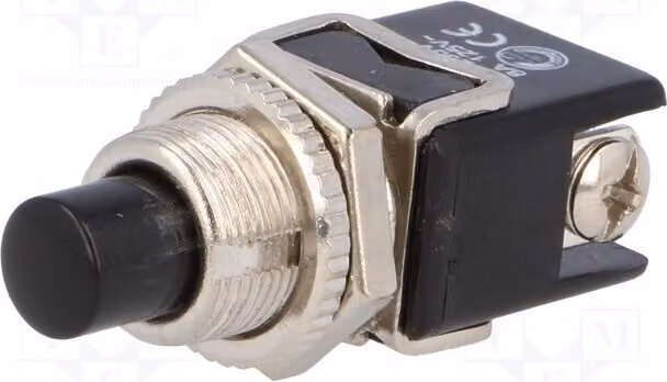 2 interruttori a pulsante, diametro 12mm, modello PS13BBK, marca Stard, posizione: 2, funzionamento: OFF-(ON), 4A/250VAC