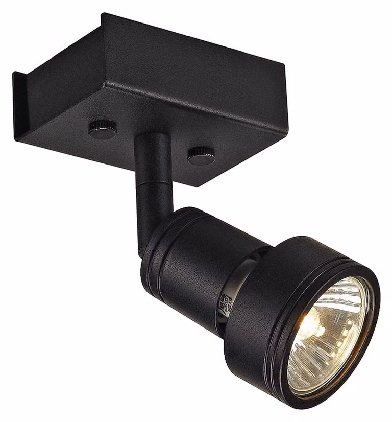 PURI 1 plafoniera, nero opaco, 1xGU10, max. 1x50W, con decoro