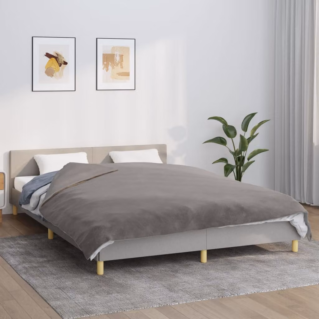 Coperta Ponderata vidaXL Grigia con Copertura Rimovibile in Cotone e Microfibra, L/P: 200 x 220 cm, 9 kg
