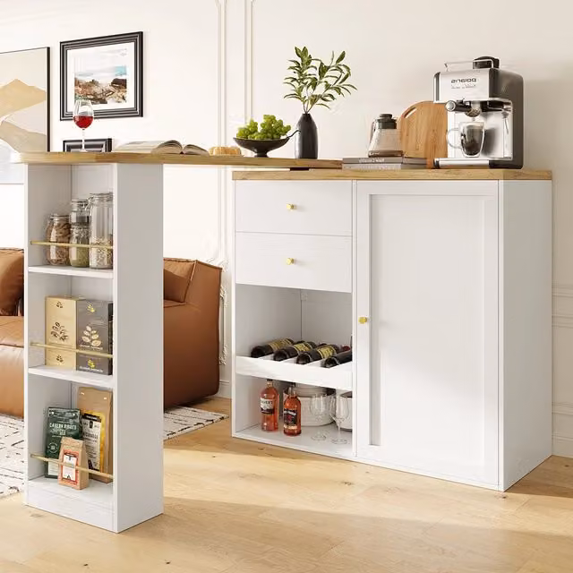 Tavolo Bar Girevole - Xylo - 105??39??102 cm - 2 Cassetti 3 Ripiani
