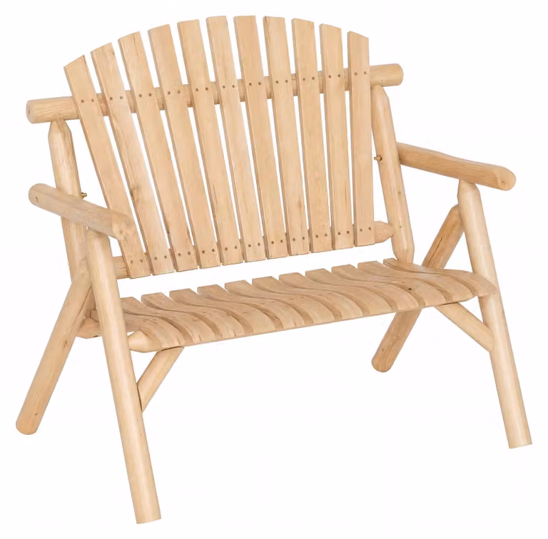 KOMFOTTEU, panchina da giardino per 2 persone, realizzata in legno con braccioli, schienale alto e seduta sagomata. Panchina in legno resistente fino a 300 kg, ideale come panca per balcone, terrazza o giardino