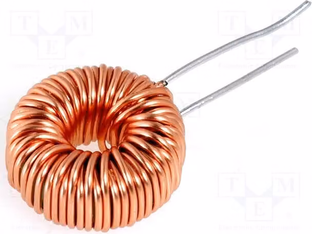 1 x Induttore: filo 65 mΩ, montaggio su circuito stampato, 100 uH, 6 A, serie DPT100A6, induttori ad anello
