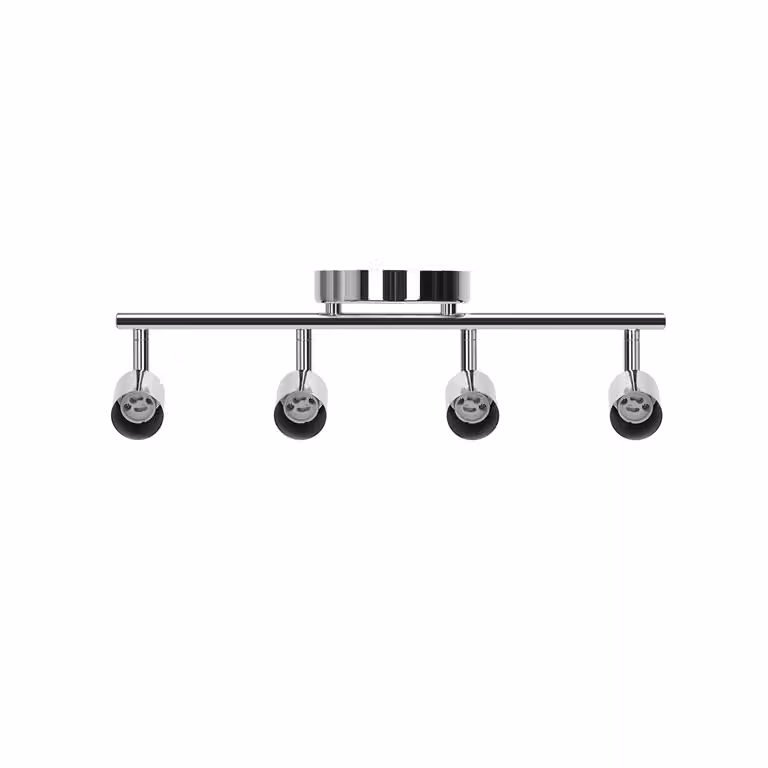 Faretto da soffitto a LED argento - 4 attacchi GU10 - orientabile - LED esclusi