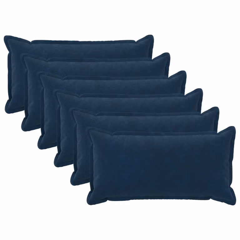 vidaXL Cuscino con cuscino HOUTEN 6 pz Blu Fleece in microfibra