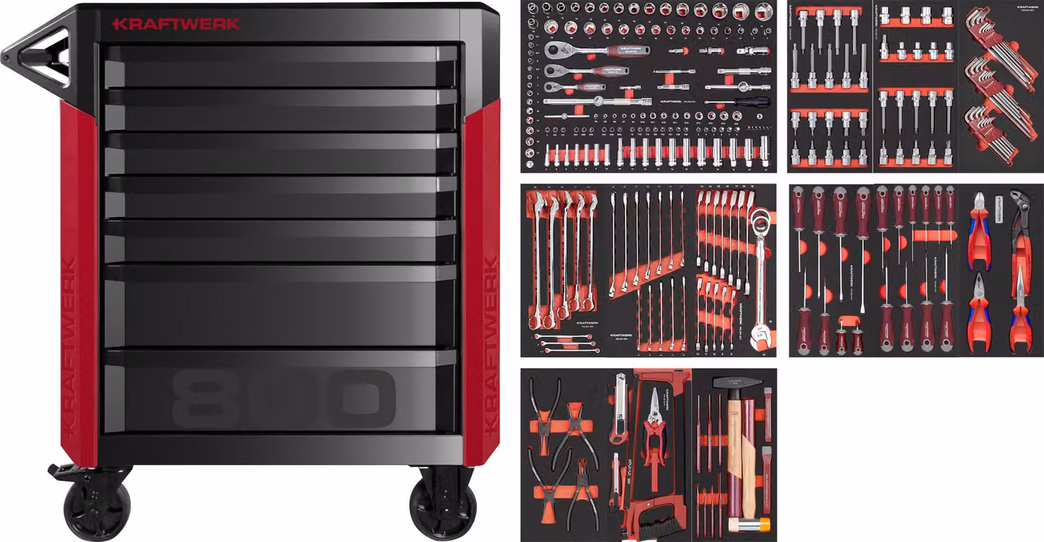 Carrello da officina PRO LINE PT800 7 cassetti 283 pz.
