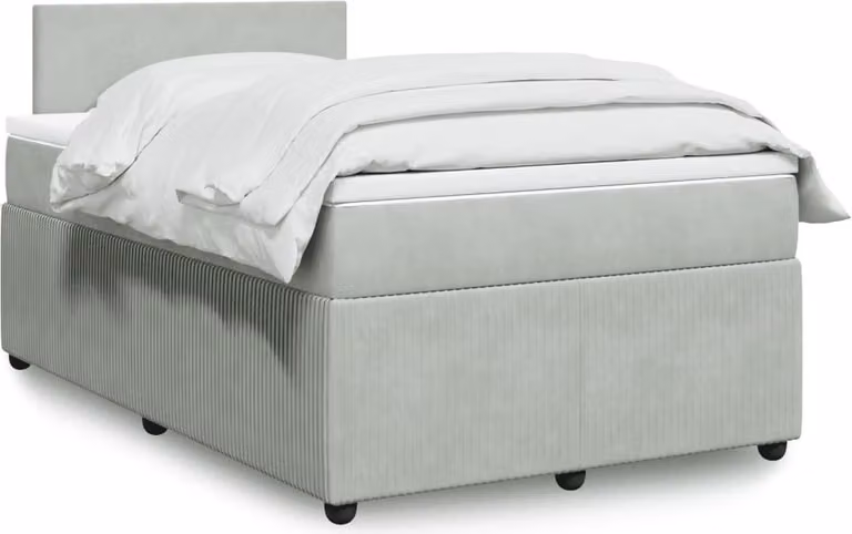 Maison Exclusive - Giroletto a Molle con Materasso Grigio Chiaro 120x190cm Velluto