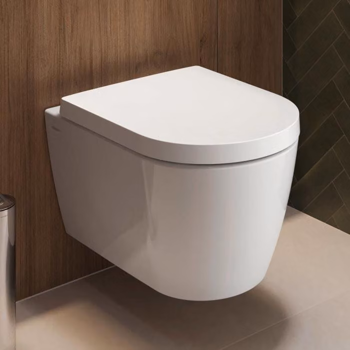 Set completo per vaso sospeso a muro Duravit Joviva, senza brida, con scarico a rotazione