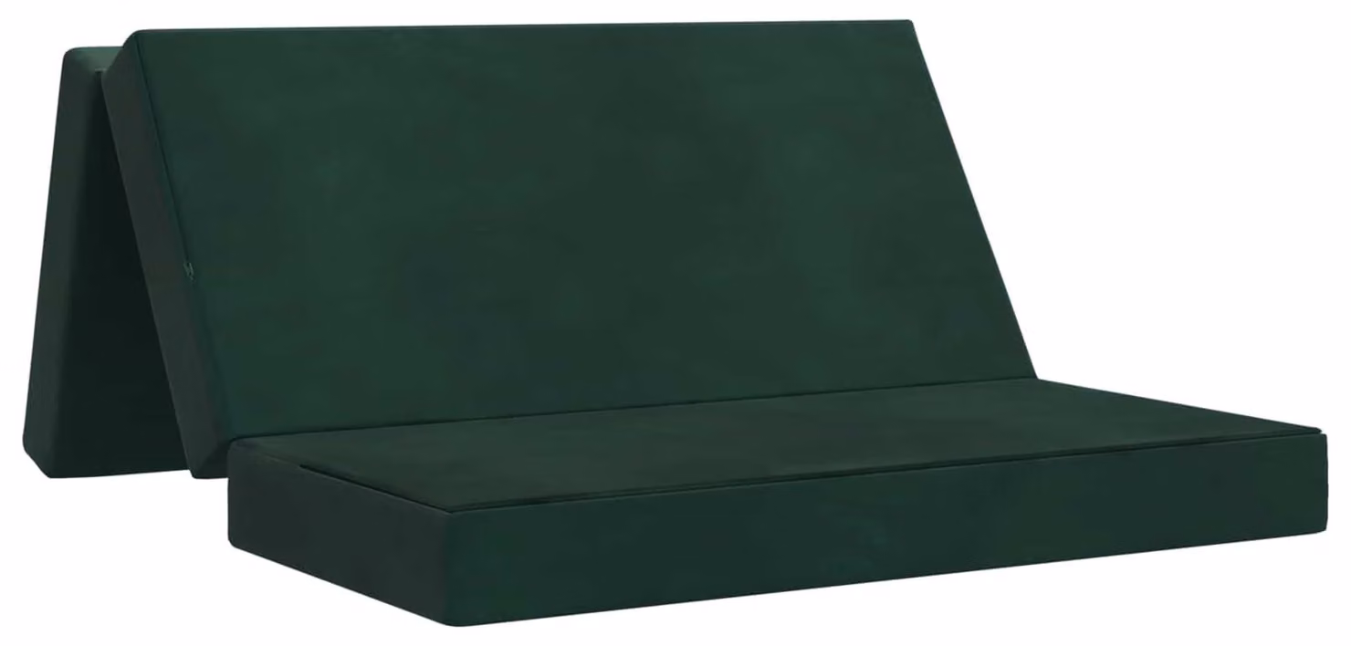 Divano Letto Pieghevole 140 x 67 x 45 cm Verde Scuro