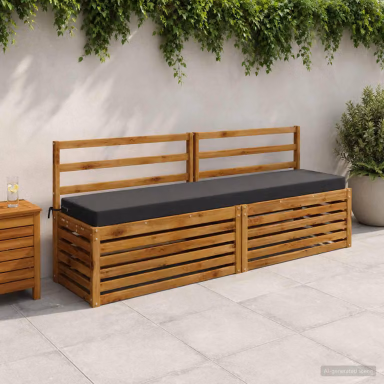 vidaXL Cuscino per panchina SOEST rettangolare in poliestere con rivestimento rimovibile e resistente ai raggi UV, Antracite