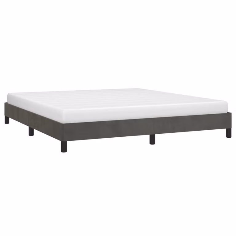 Giroletto senza Materasso Grigio Scuro 180x200 cm Velluto