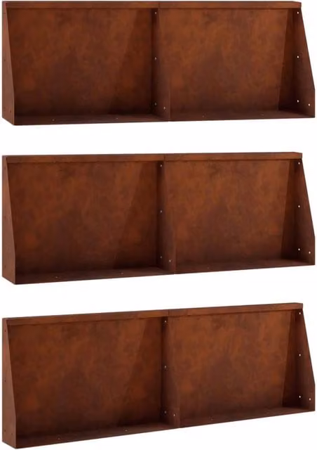 Muro di contenimento 6 pz 60 x 12 x 30 cm Acciaio Corten 3449162