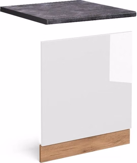 Pannello frontale R-Line Vicco Bianco lucido e Rovere dorato con PL Antracite, Larghezza: 60 cm