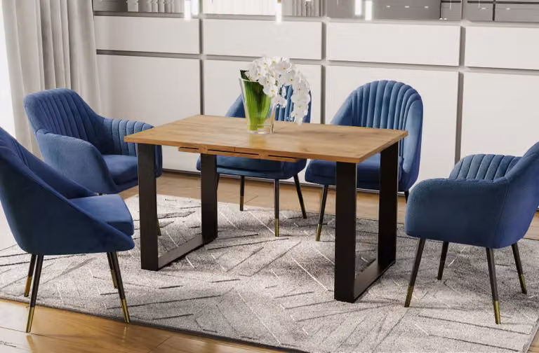 Endo-Möbel tavolo da pranzo Cora 130cm - 210cm tavolo da cucina in metallo (rovere Craft)