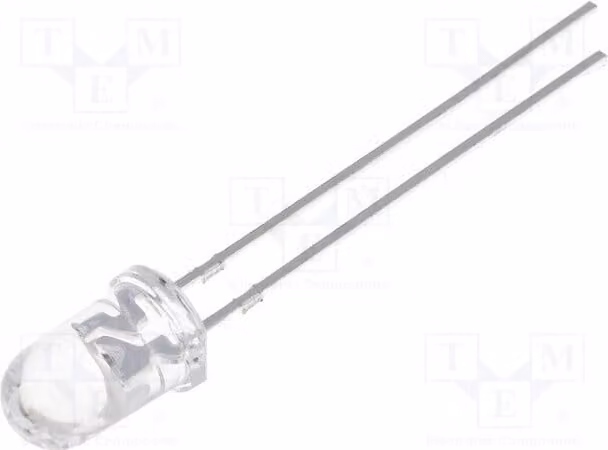 2 LED, 1,8÷2,6V, placcati in oro, 5mm, angolo di emissione 15°, 14400÷18000 mcd, corrente di funzionamento 20mA, modello OSY6PA5111A. Diodi LED a montaggio superficiale (SMD), 5mm