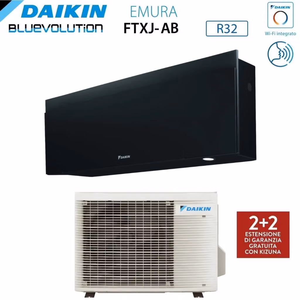 Condizionatore Daikin Emura Black III 9000 BTU FTXJ25AB Nero con Wi-Fi Integrato e Controllo via App Classe Energetica A+++ – 2