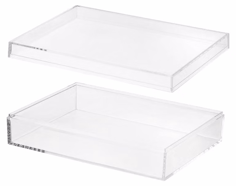Contenitore trasparente in acrilico con coperchio, dimensioni 20x15x5 cm