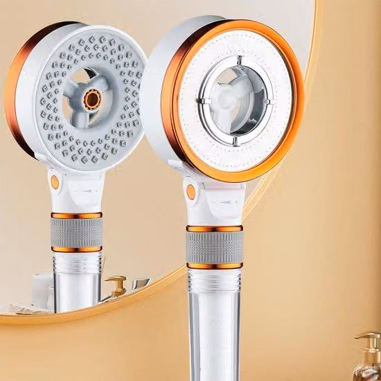 Soffione doccia con 3 tipi di getto, a risparmio idrico, moltiplicatore di pressione, filtro