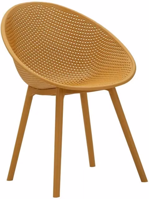Set 2 Sedie Ibiza Senape in Polipropilene 59x59x83 cm - Design Intrecciato per Interni ed Esterni - Serie 940