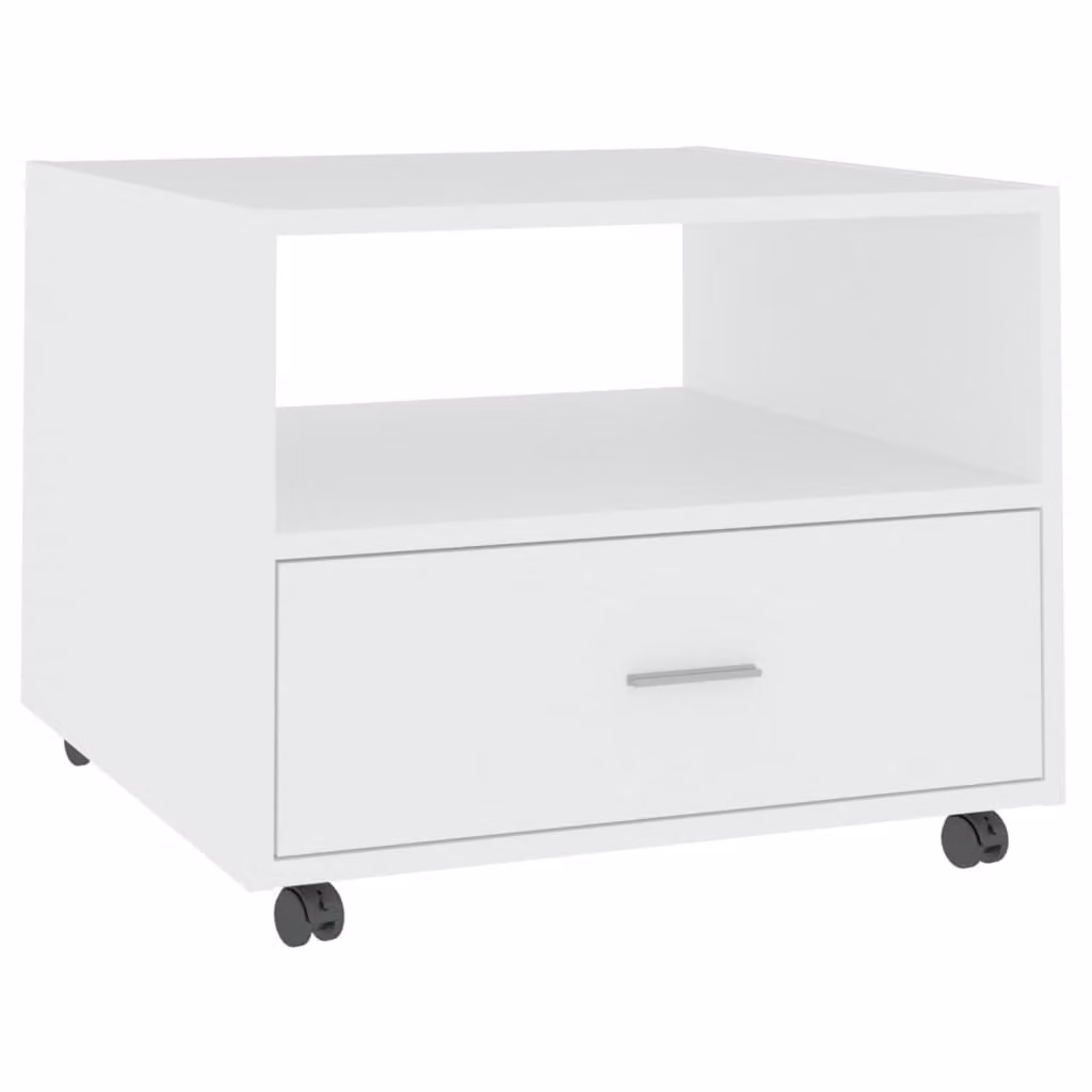 Tavolino da Salotto Bianco 55x55x40 cm in Legno Multistrato