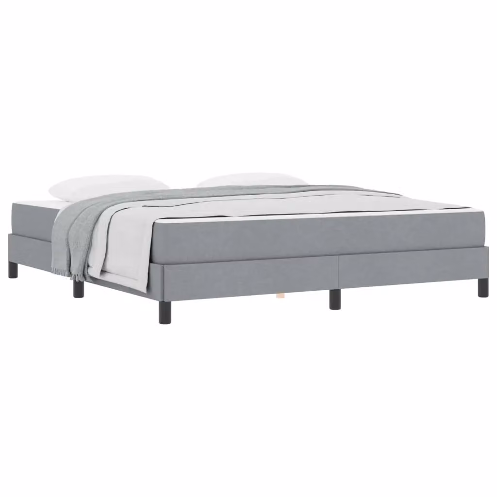 Letto a molle moderno vidaXL con materasso in tessuto grigio L/P: 180 x 200 cm – 2