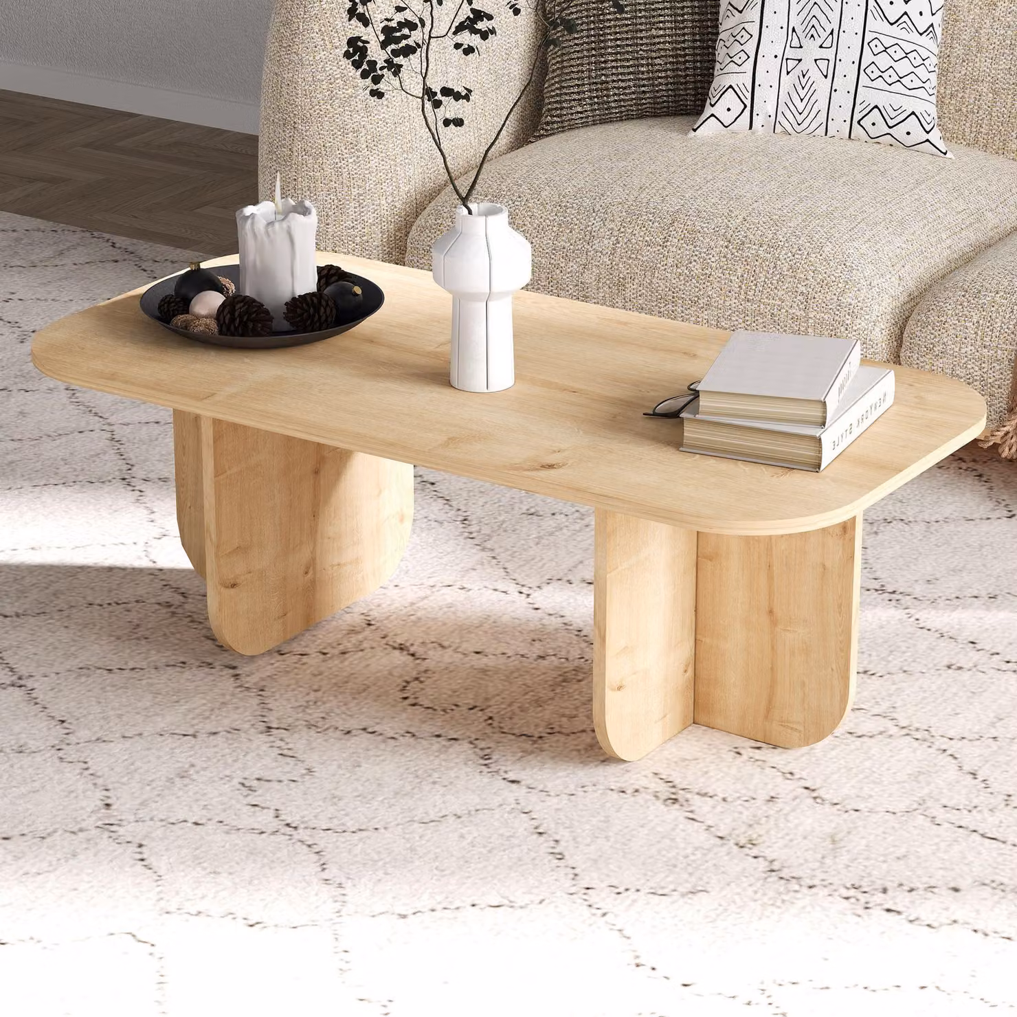 Skye Decor, Becaj - Sapphire Oak, tavolino, rovere zaffiro, 100% pannello truciolare rivestito in melamina, 120 x 60 x 41,4 cm