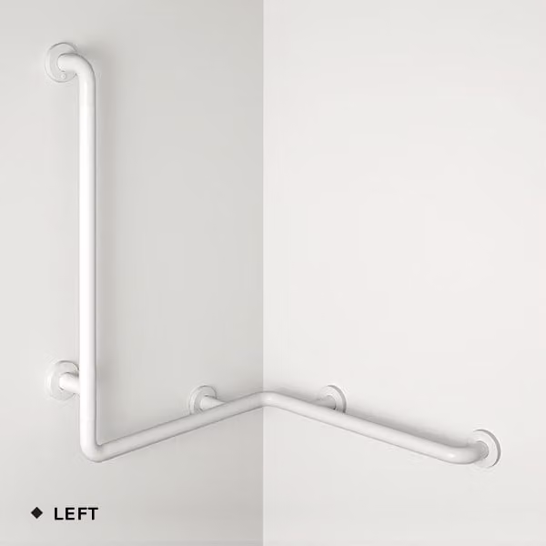 pba 01 Corrimano doccia sinistro 760x400mm, in nylon, con asta doccia 1160mm