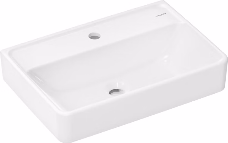 hansgrohe Xanuia Q lavabo compact, 1 trou pour robinet, sans trop-plein, 550x370mm, blanc, 60210450, 60211450, 60211450