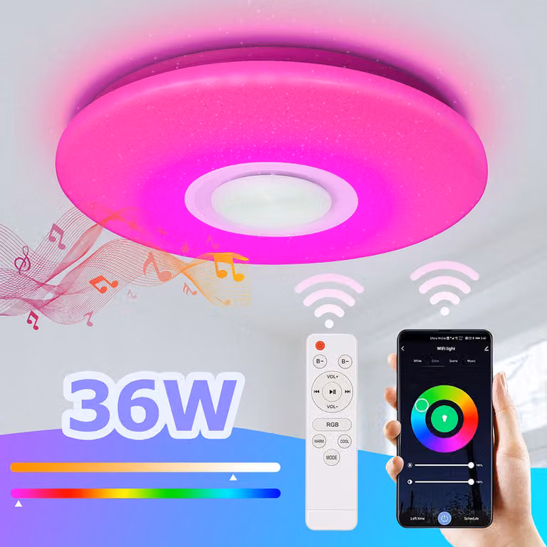 Jopassy 36W Plafoniera LED con effetto cielo stellato per il corridoio del soggiorno, musica Bluetooth