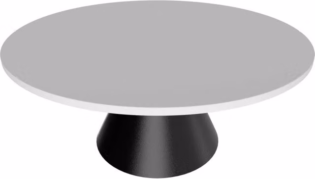 Artù Black - Tavolo da pranzo rotondo ⌀ 120 cm in legno laminato con base a cono in metallo-Bianco