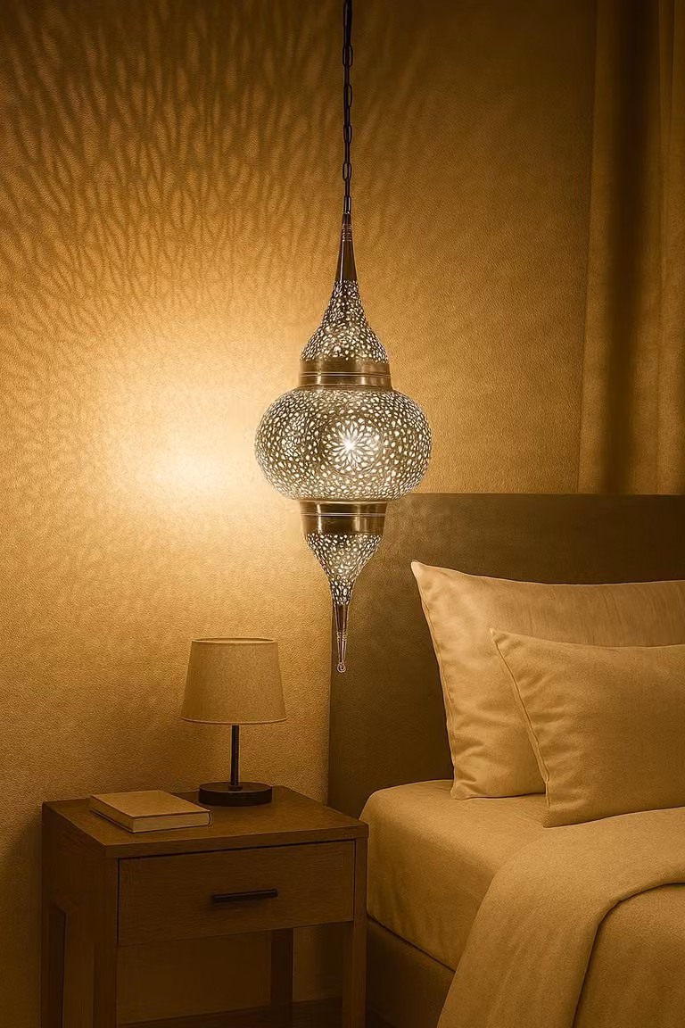 Lampada a sospensione Hayati silver 55cm | Lampada marocchina in ottone
