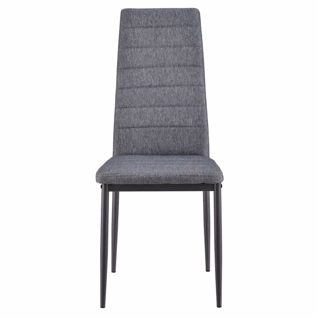 Set di 6 sedie imbottite en.casa per sala da pranzo in poliestere grigio con struttura in acciaio, H 96 x L 43 x P 52 cm – 2