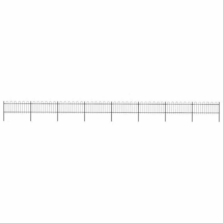 Recinzione da giardino vidaXL in acciaio con parte superiore ad anello, colore nero, L: 1339 cm, H: 80 cm